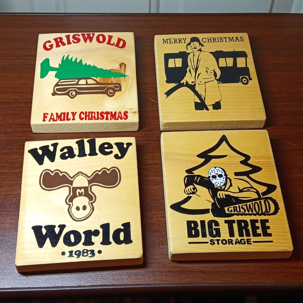 NWOT Hand Crafted National Lampoon Griswold Family Christmas Wood Plaques